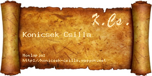 Konicsek Csilla névjegykártya